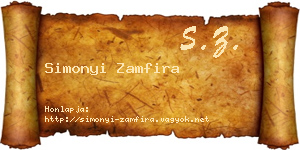 Simonyi Zamfira névjegykártya
